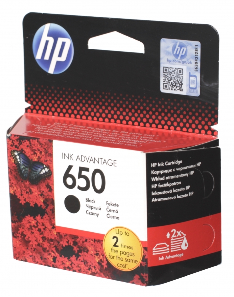 Картридж HP 650 CZ101AE для Deskjet Ink Advantage 2515, 3515 черный